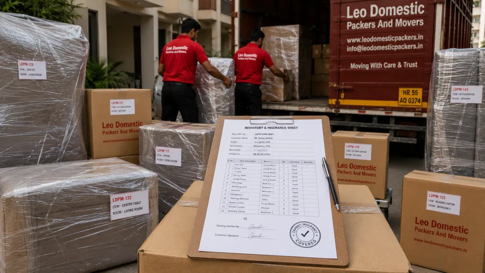 Leo Domestic Packers And Movers - Goods Insurance